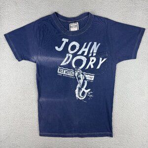 Rogues Gallery Shirt Mens Medium M Navy Blue John Dory Ace Hotel Mermaid Vintage